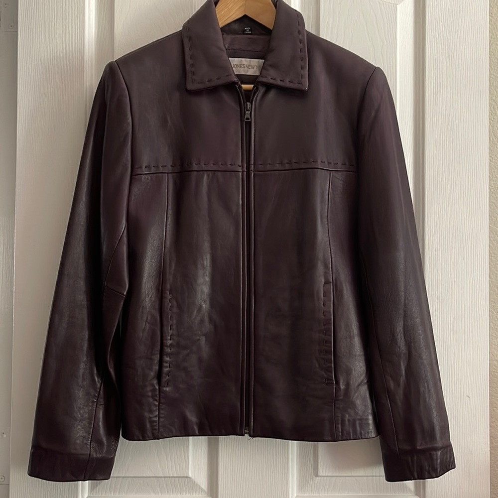 Jones New York Purple Leather Blazer S